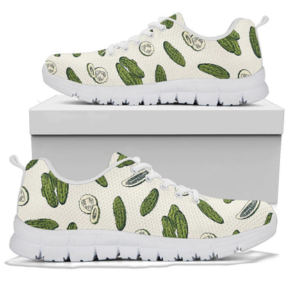 Cucumber Pattern Print Design CC05 Sneakers White Bottom Shoes