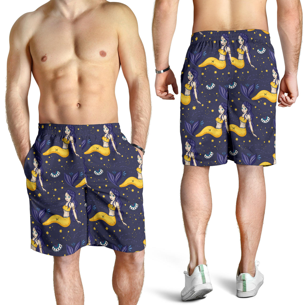 Pisces Pattern Print Design A04 Mens Shorts