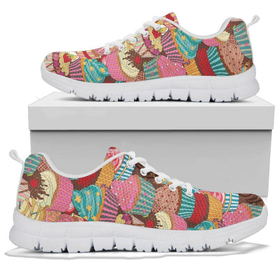 Cupcake Pattern Print Design CP01 Sneakers White Bottom Shoes