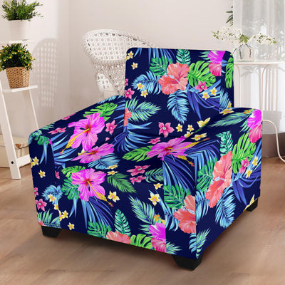 Neon Hibiscus Pattern Print Design HB016 Armchair Slipcover