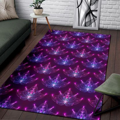 Lotus Pattern Print Design LO01 Area Rugs