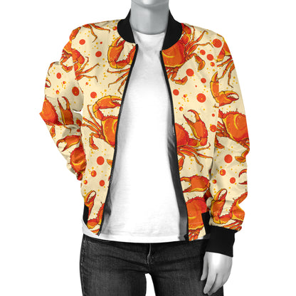 Crab Pattern Print Design 01 Women's Bomber Jacket