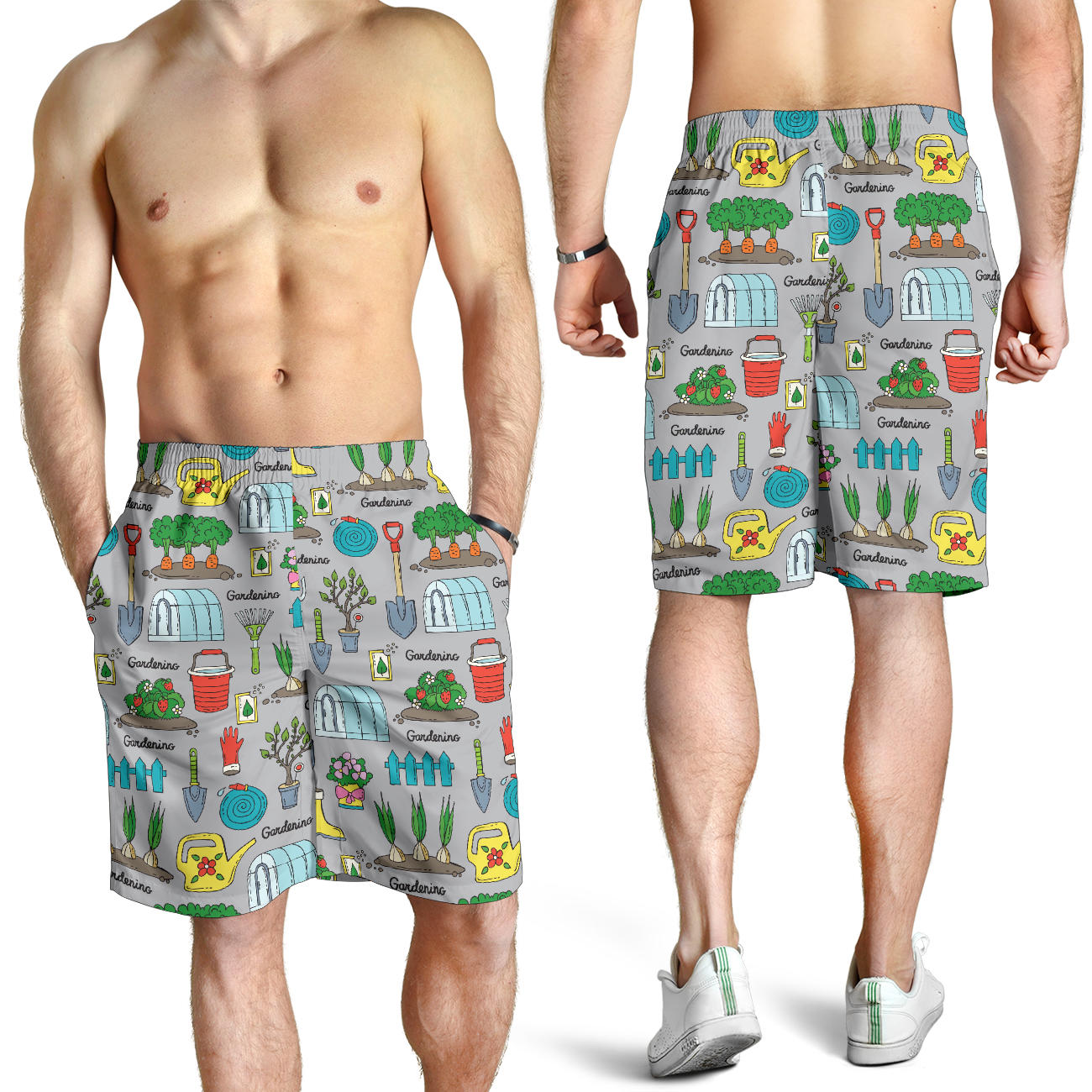 Gardening Pattern Print Design G07 Mens Shorts