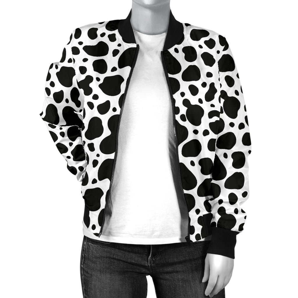 Cow Skin Pattern Print Design 04 Women's Bomber Jacket