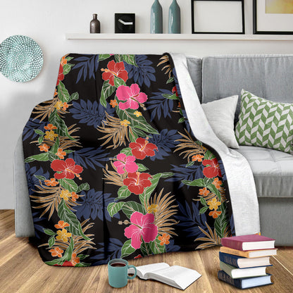 Hawaiian Themed Pattern Print Design H011 Fleece Blanket