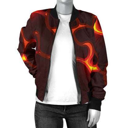 Lava Pattern Print Design 02 Women's Bomber Jacket