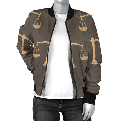 Libra Pattern Print Design 01 Women's Bomber Jacket