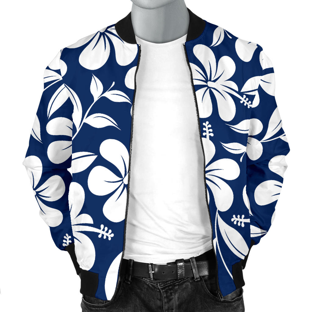 Hibiscus Pattern Print Design HB031 Men Bomber Jacket