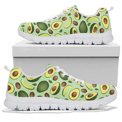 Avocado Pattern Print Design AC01 Sneakers White Bottom Shoes