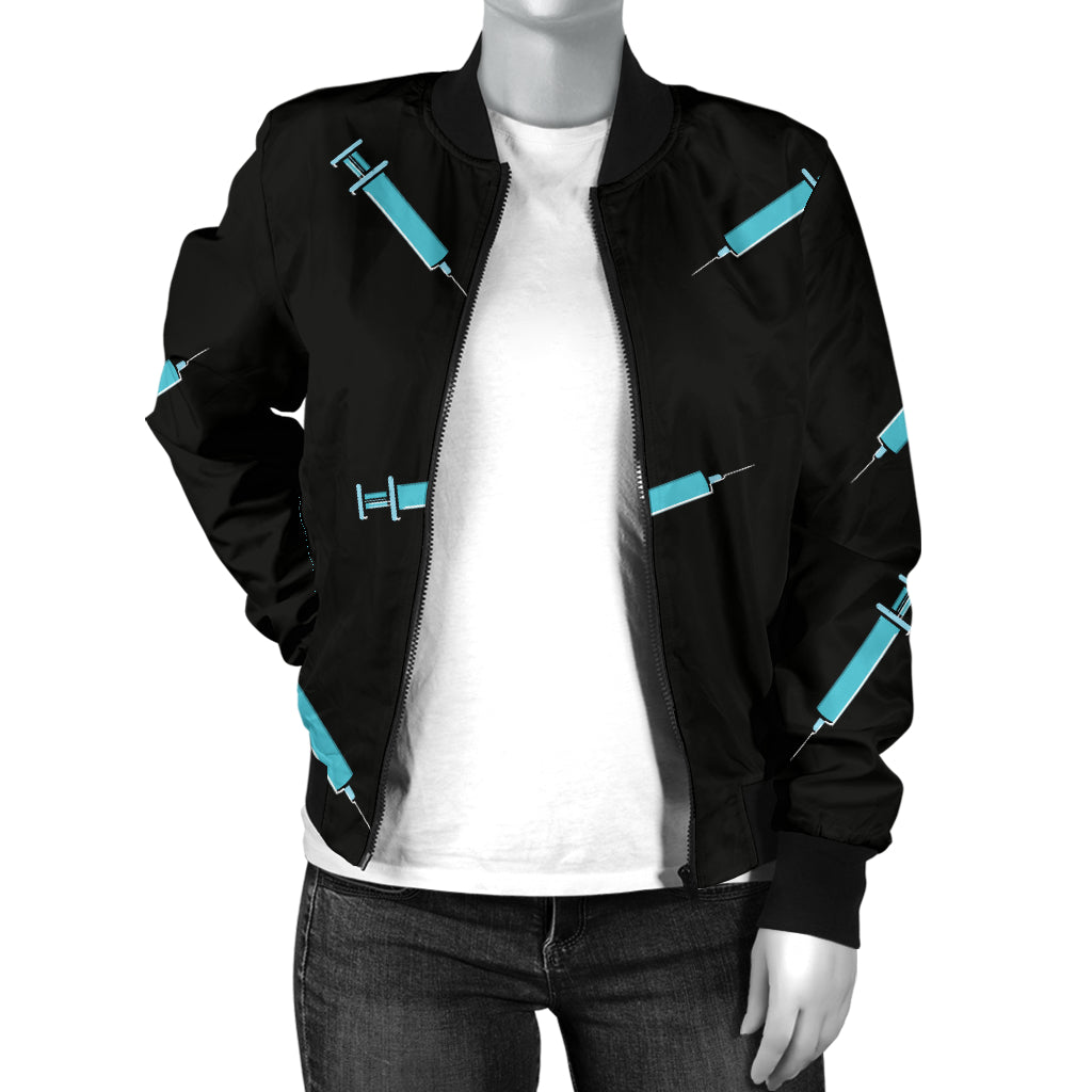 Phlebotomist Pattern Print Design A04 Women's Bomber Jacket