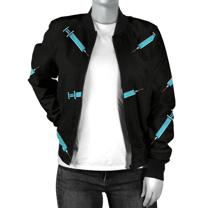 Phlebotomist Pattern Print Design A04 Women's Bomber Jacket