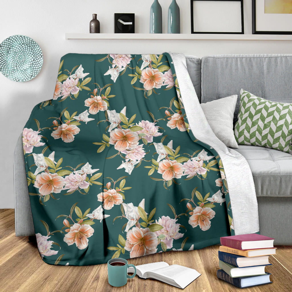 Iris Pattern Print Design IR01 Fleece Blanket