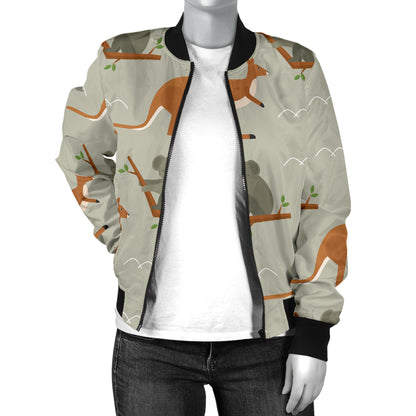 Koala Pattern Print Design 03 Women's Bomber Jacket