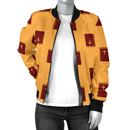 Bible Pattern Print Design 05 Women's Bomber Jacket
