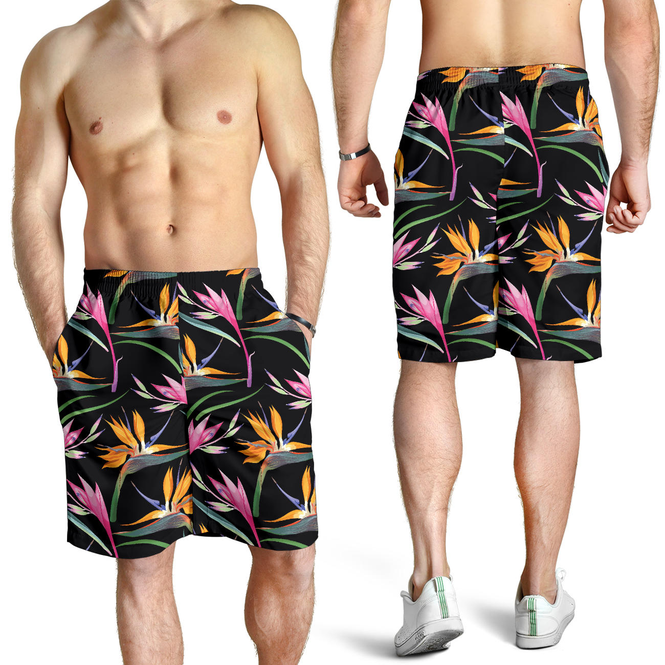 Tropical Flower Pattern Print Design TF017 Mens Shorts