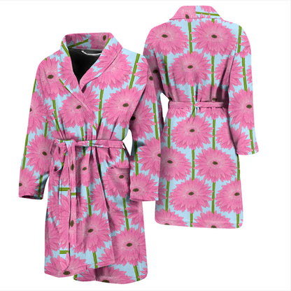 Gerberas Pattern Print Design GB01 Men Bathrobe