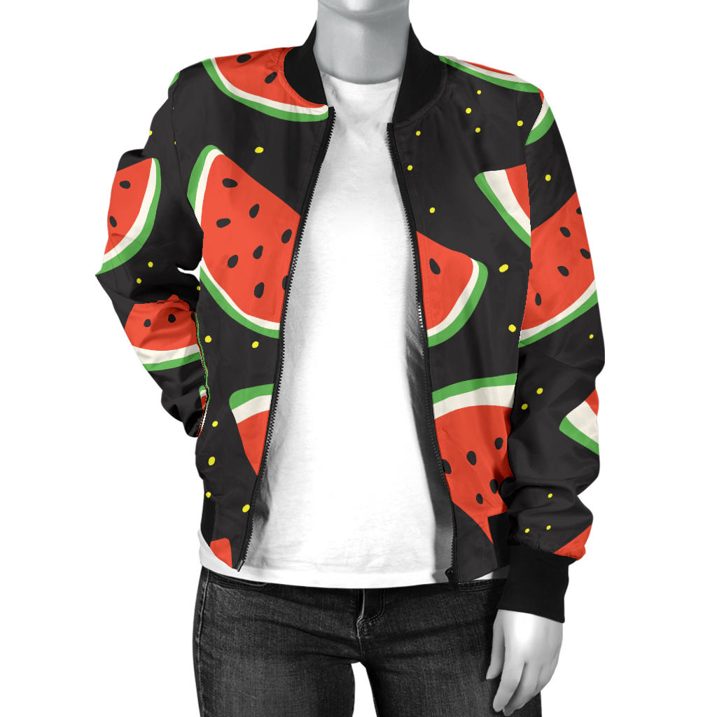 Watermelon Pattern Print Design WM09 Women Bomber Jacket