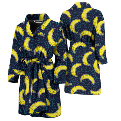 Banana Pattern Print Design BA09 Men Bathrobe