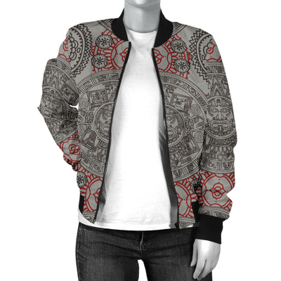 Calendar Aztec Pattern Print Design 04 Women's Bomber Jacket