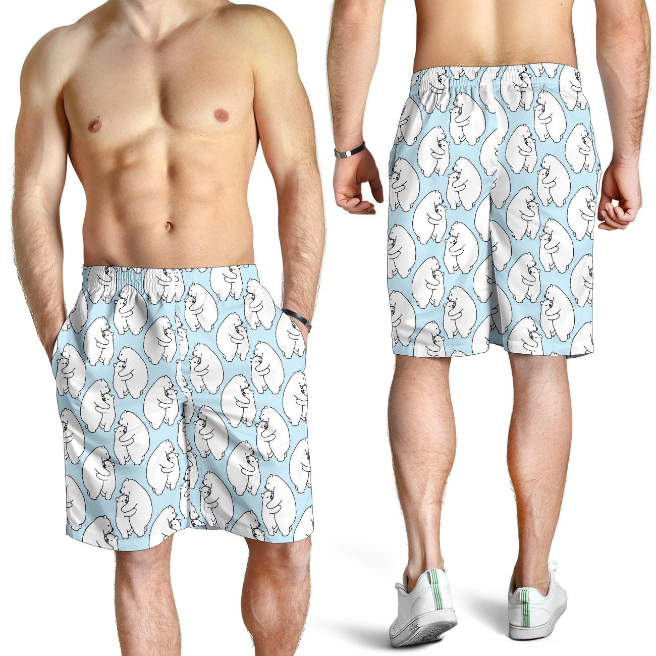 Polar Bear Pattern Print Design PB08 Mens Shorts