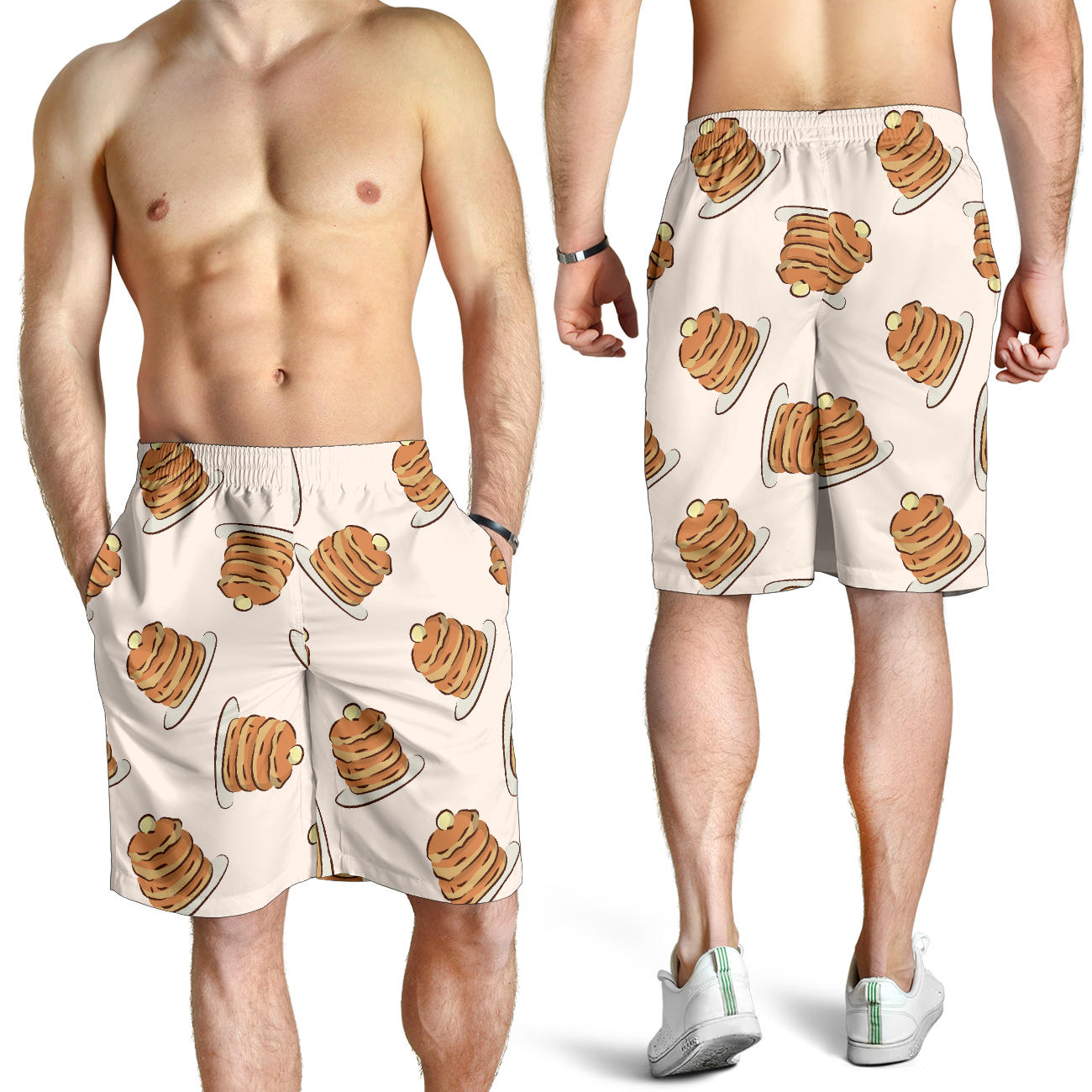 Pancake Pattern Print Design A01 Mens Shorts