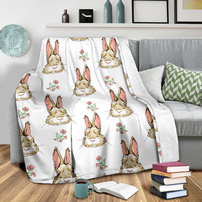 Rabbit Pattern Print Design RB09 Fleece Blanket