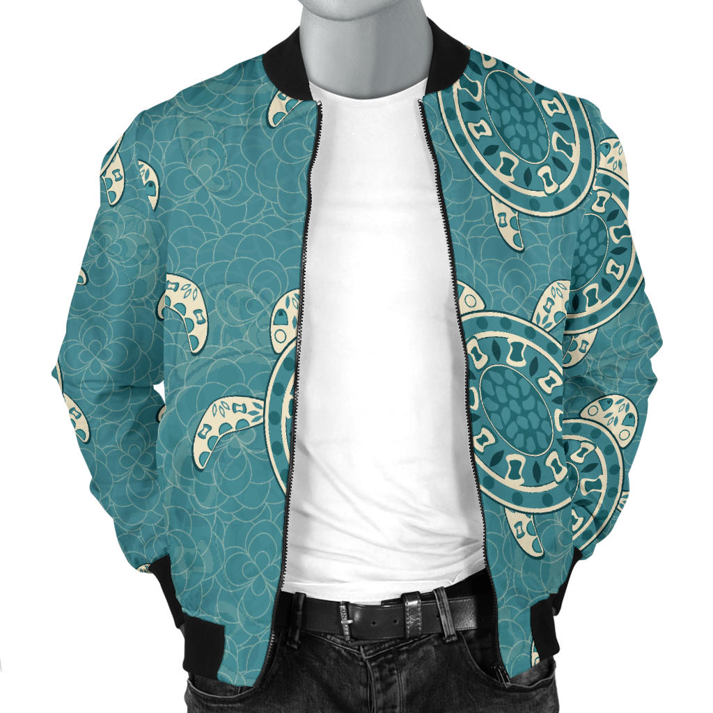 Sea Turtle Pattern Print Design T02 Men Bomber Jacket