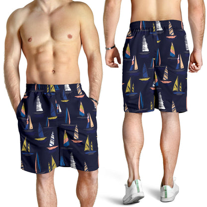 Sailing Ships Pattern Print Design A03 Mens Shorts