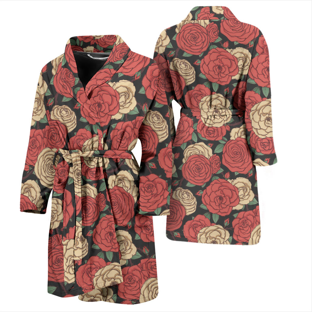 Camellia Pattern Print Design CM01 Men Bathrobe