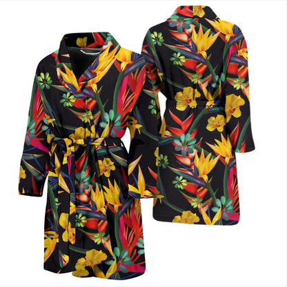 Bird Of Paradise Pattern Print Design BOP016 Men Bathrobe