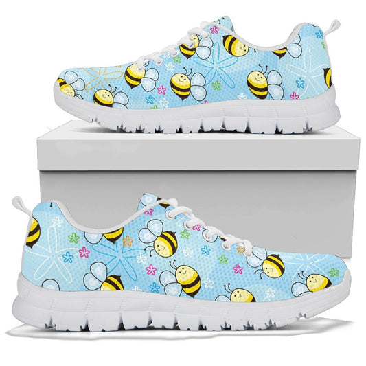 Bee Pattern Print Design BEE03 Sneakers White Bottom Shoes