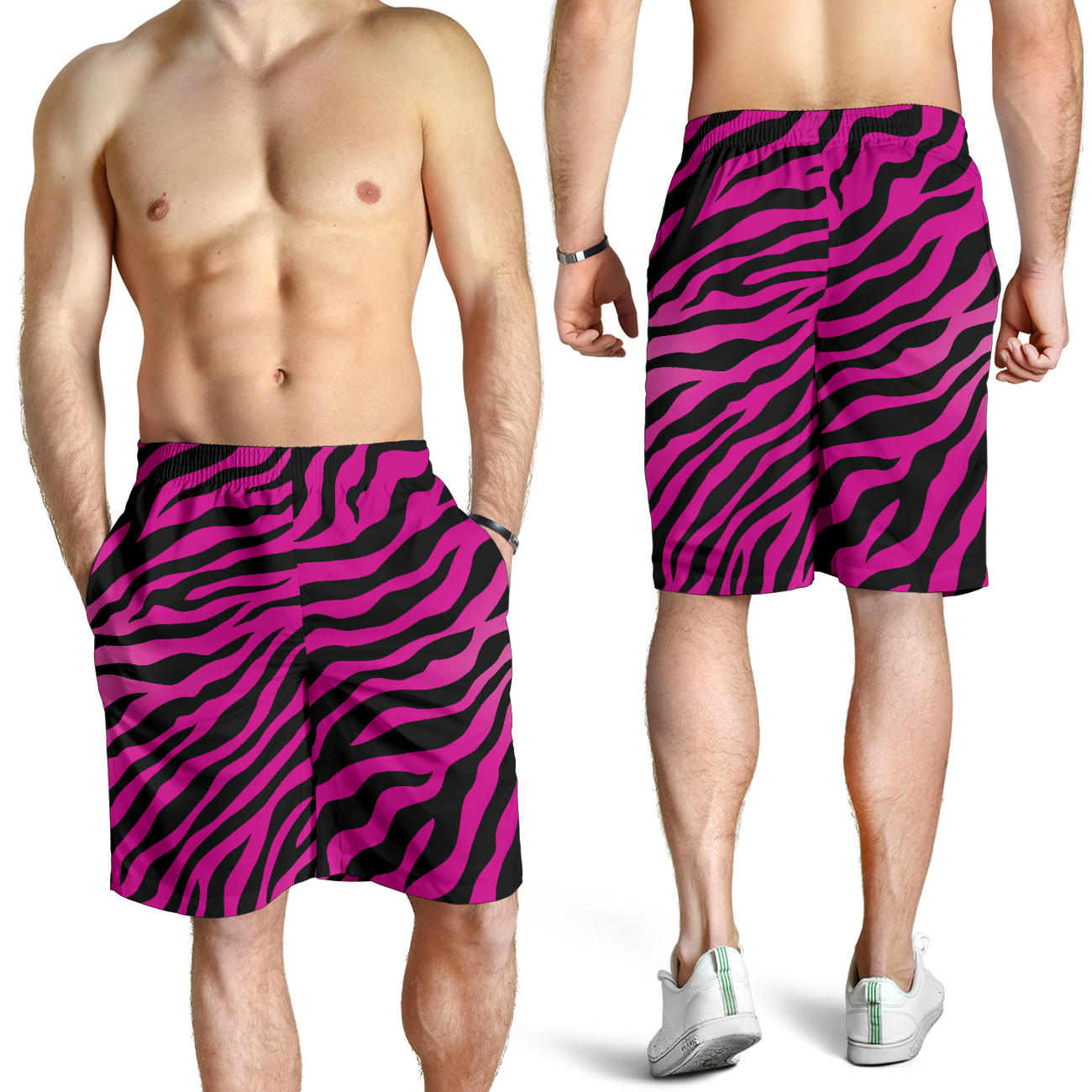 Pink Zebra Mens Shorts