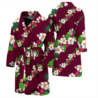 Hawaiian Themed Pattern Print Design H06 Men Bathrobe