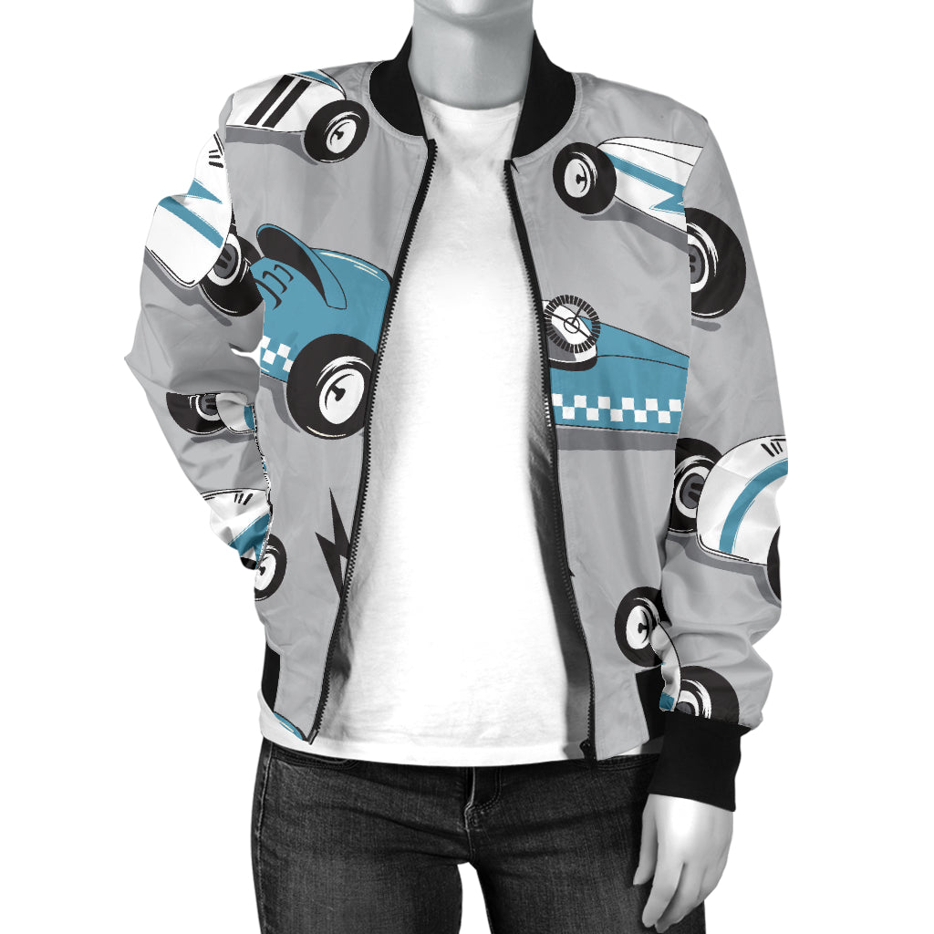 Racing Vintage Pattern Print Design A02 Women's Bomber Jacket