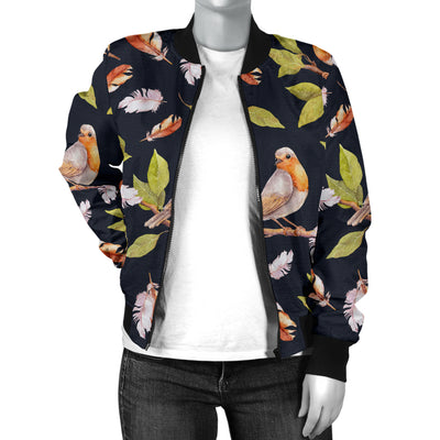 Birds Pattern Print Design 02 Women's Bomber Jacket