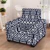 Blue White Tribal Aztec Armchair Slipcover