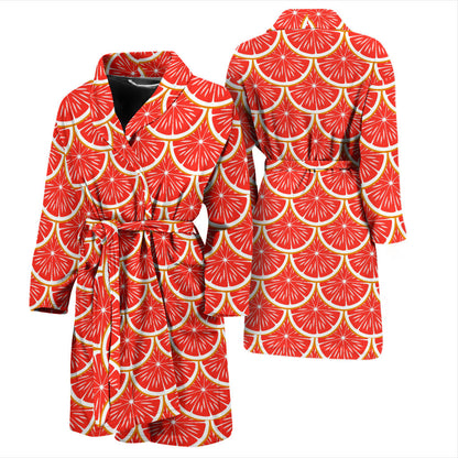 Grapefruit Pattern Print Design GF07 Men Bathrobe