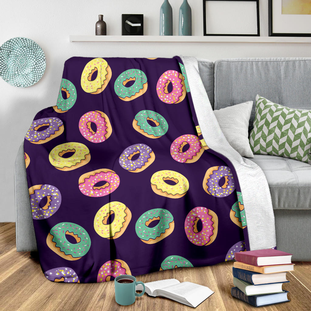 Donut Pattern Print Design DN08 Fleece Blanket