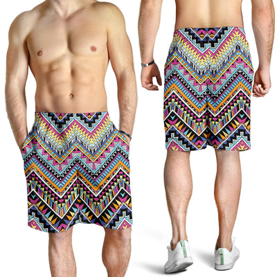 Multicolor zigzag Tribal Aztec Mens Shorts