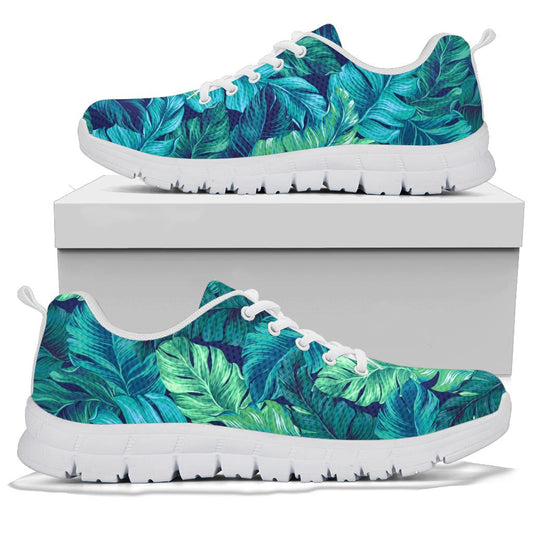 Banana Leaf Pattern Print Design BL05 Sneakers White Bottom Shoes