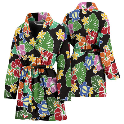 Hawaiian Themed Pattern Print Design H010 Women Bathrobe