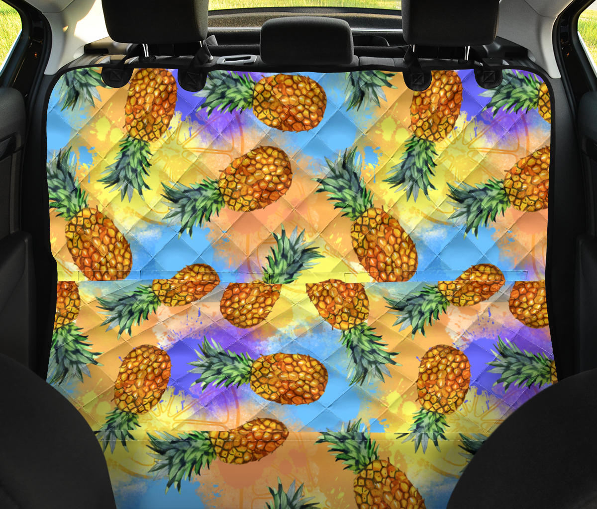 Pineapple Pattern Print Design PP09 Rear Dog  Seat Cover