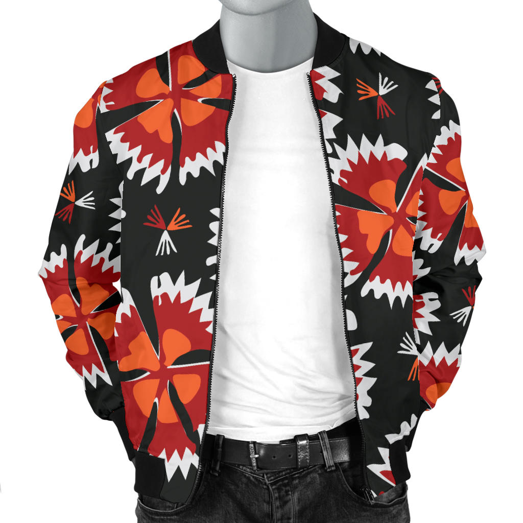 Carnations Pattern Print Design CN03 Men Bomber Jacket