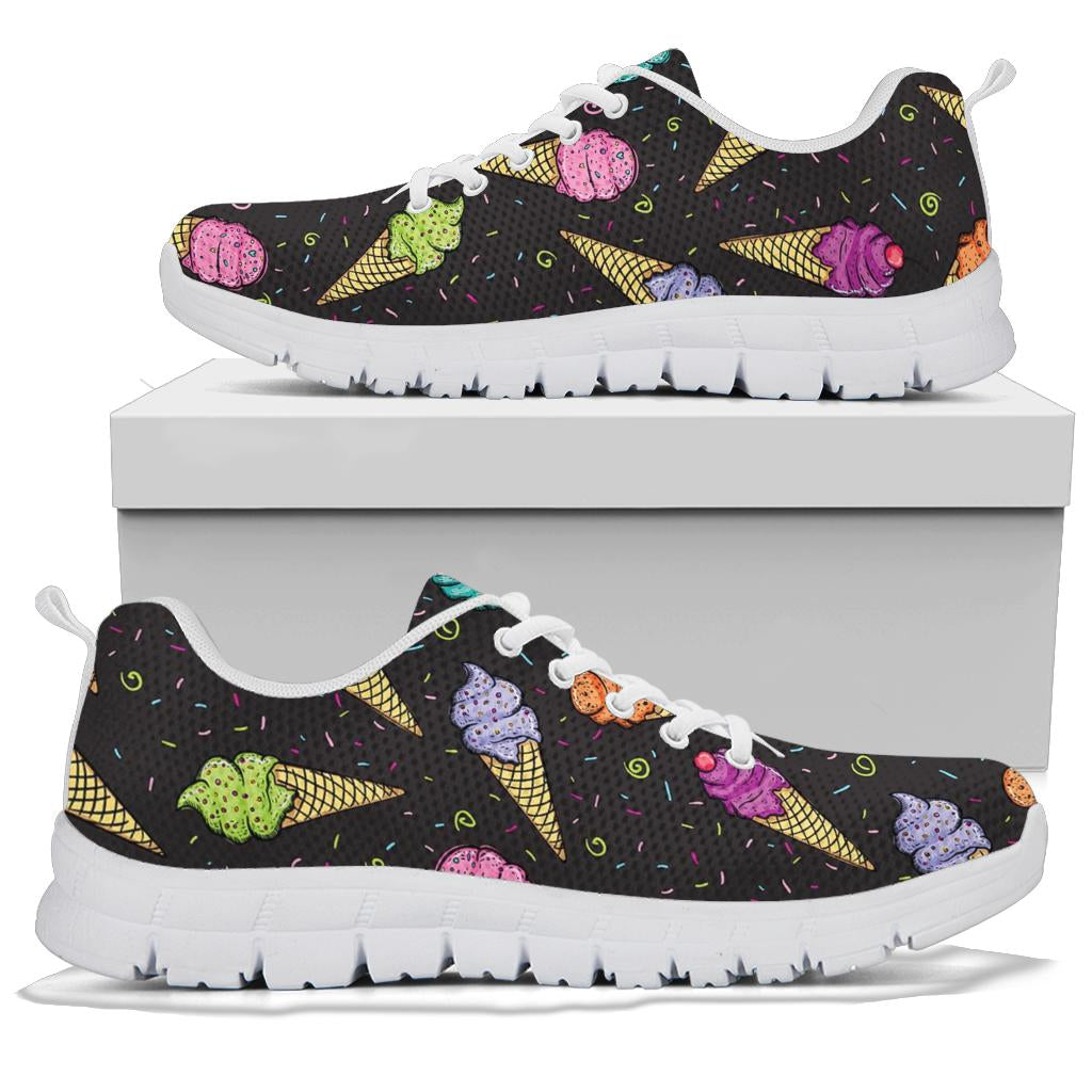 Ice Cream Pattern Print Design IC06 Sneakers White Bottom Shoes