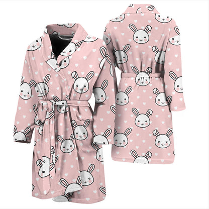 Rabbit Pattern Print Design RB02 Men Bathrobe