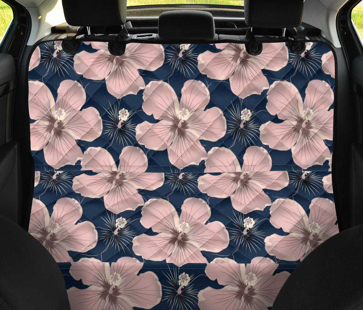 Plumeria Pattern Print Design PM018 Rear Dog  Seat Cover