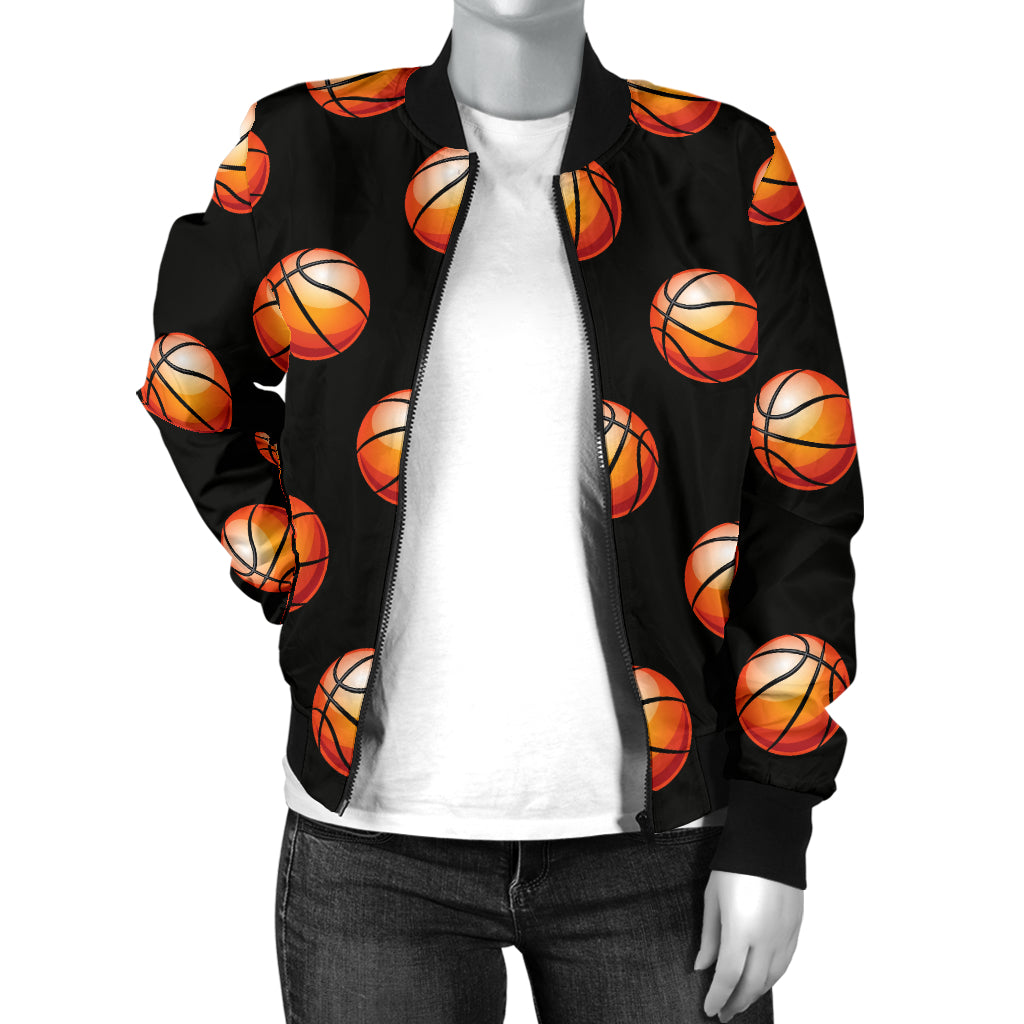 Basketball Pattern Print Design 01 Women's Bomber Jacket