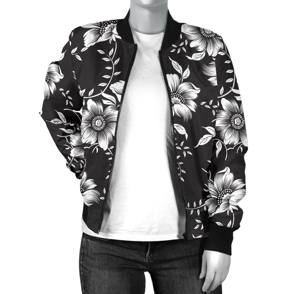 Gerberas Pattern Print Design GB02 Women Bomber Jacket