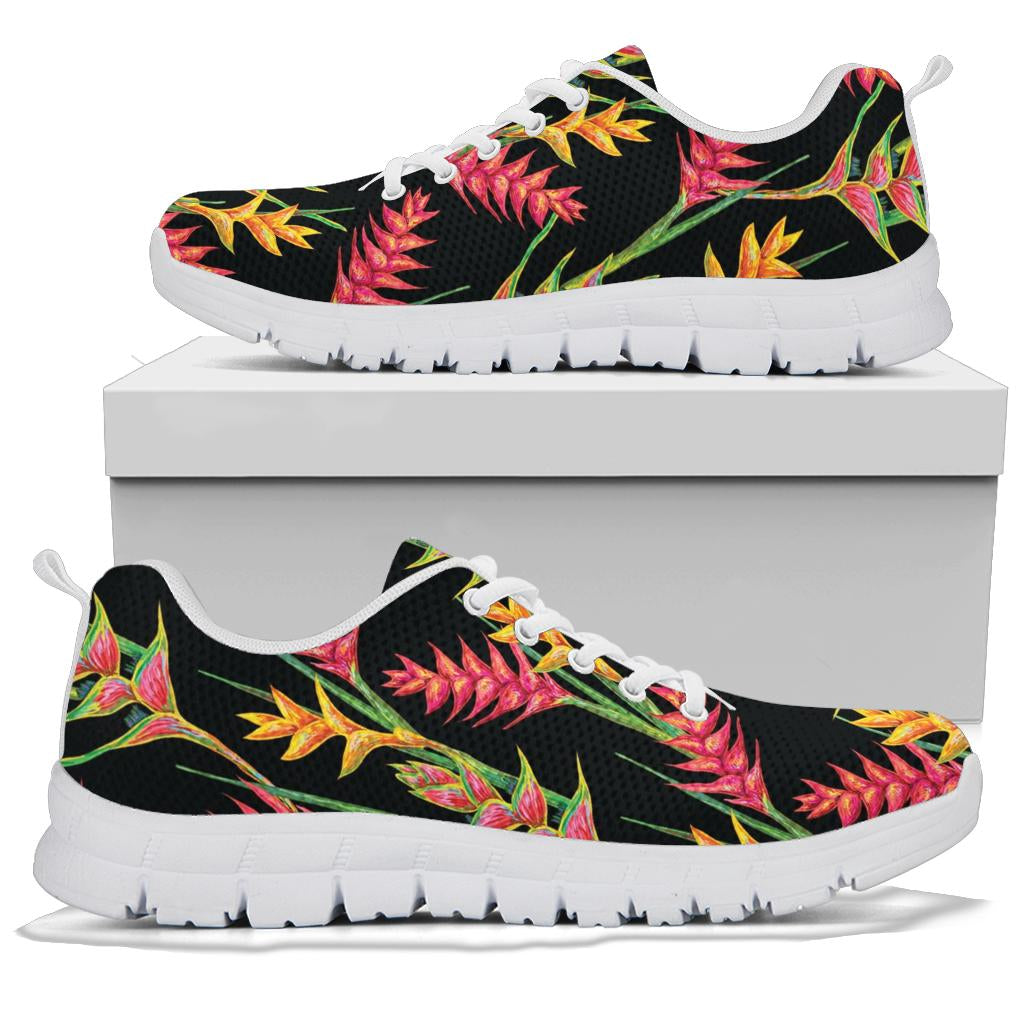 Heliconia Pattern Print Design HL01 Sneakers White Bottom Shoes