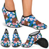 Sea Turtle Pink Hibiscus Hawaiian Print Aqua Water Shoes